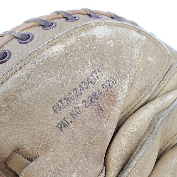 RAWLINGS Catcher Mitt Walker Cooper 10.5” RHT Leather Baseball Glove VTG 50s 60s - Picture 12 of 16